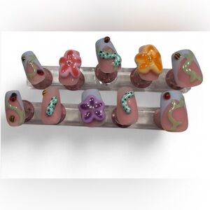 Colorful Floral Nail Art Set